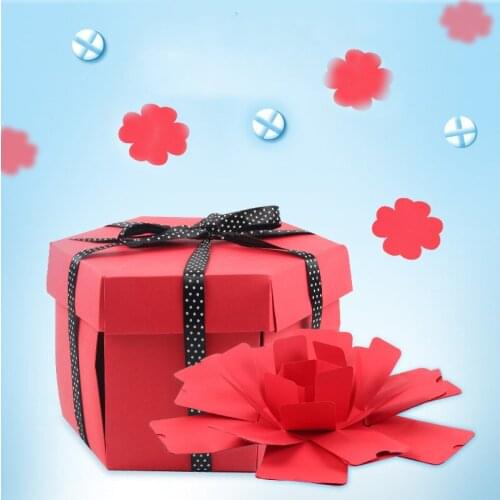 Photo Album Box Hexagonal Surprise Explosion Box Gift Wrapping DIY Valentines Day Gift Large Capacity Stereo Photo Album