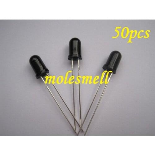 50pcs 5mm 940nm IR infrared Receiving Diode LED Lamp Infrared Receiver Module 5mm black body photosensitive led