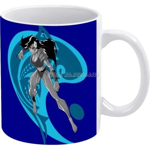 Sistah Shark Tribal Yin Coffee Mugs Pattern Coffee Mug 330ml Milk Water Cup Creative Fathers Day Gifts Sistahshark Aumakua Hawai