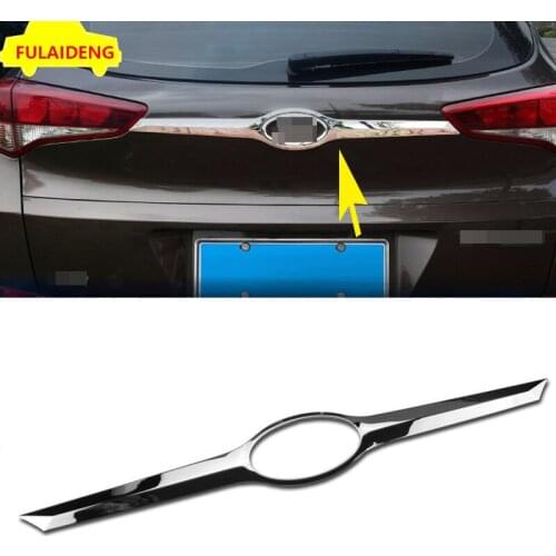 1pcs For Hyundai Tucson 2015-2018 ABS chromed Rear Trunk Lid Cover Molding Trim Rear Door Tail Gate Trim Stick frame