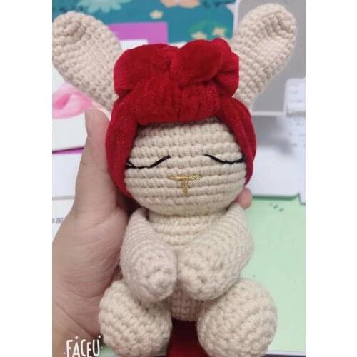 Lovely rabbit Plush toys Crochet knitting Cotton bunny doll Hand knitting animal dolls Couple bunny dolls Organic Knitting Toy