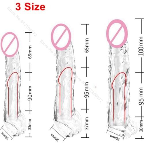 Male Extend Sleeve Penis Extender Condoms Reusable Dildo Enhancer Sex Toys For Men Delay Ejaculation Cock Nozzle