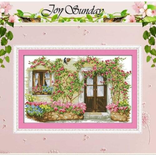 Rose Cabin Patterns Counted Cross Stitch 11CT 14CT Cross Stitch Set Wholesale Scenery Cross-stitch Kit Embroidery Needlework
