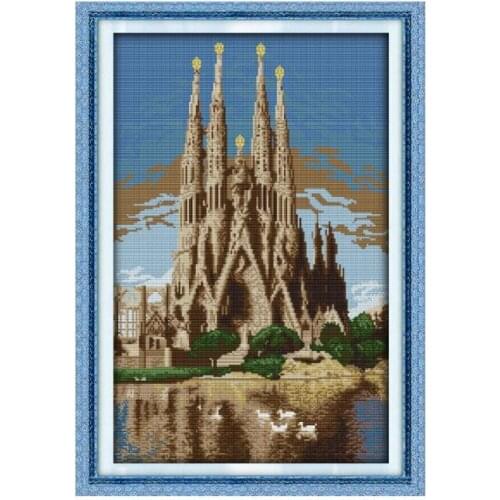 Sea Cross Stitch Castle Kit, European-style building handmade diy decorative embroidery with Chinese characteristics