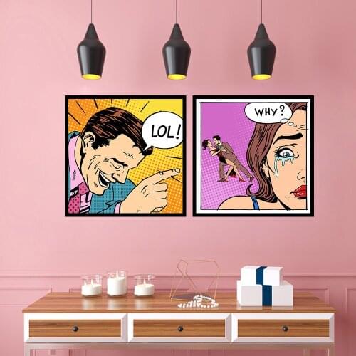 Set Of 2 Why and Lol Classic Pictures Living Room Square Sizes Wall Art Decor No Frame Poster Oil Painting Decoration