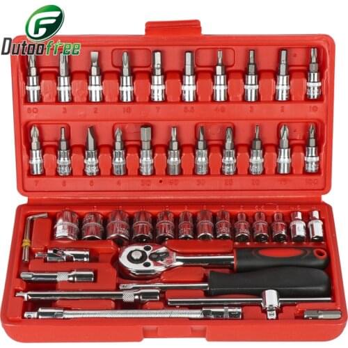 Hand Tool Sets Car Repair Tool Sets Combination Tool Wrench Set Batch Head Ratchet Pawl Socket Spanner Screwdriver Wrench