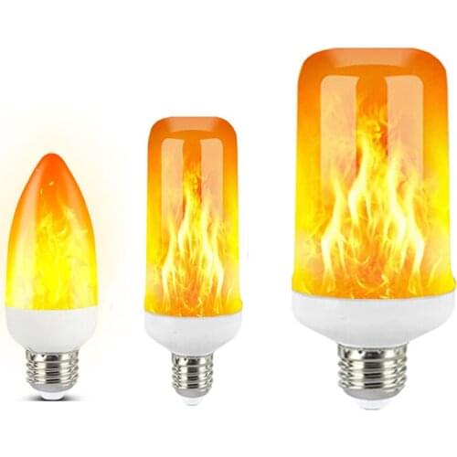 2021 New LED Dynamic Flame Effect Fire Light Bulb E27 B22 E14 LED Corn Bulb Creative Flickering Emulation 5W 12W LED Lamp Light