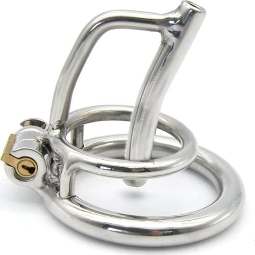 New 304 Stainless Steel Male Chastity Device Cock Cage Belt with Stealth lock Ring Penis Ring Metal Tube BDSM A279