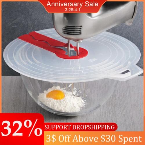 Plastic Eggs Mixer Cover Cream Bowl Whisks Screen Baking Beat Eggs Splash Guard Bowl Lids for Kitchen Cooking Supplies
