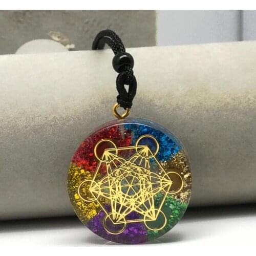 Orgonite Pendant Sri Yantra Necklace Sacred Geometry Chakra Energy Necklace Meditation Jewelry