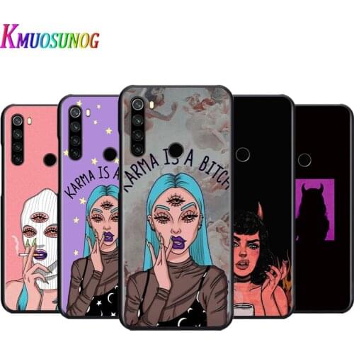 Lovely Devil Girl For Xiaomi Redmi Note 4 4X 5 5A 6 7 8 8T 9S/T 10 10S 5G Global version Por Max Black Silicone Soft Phone Case