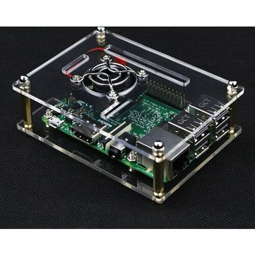 Raspberry Pi 4 Model B 1/2/3/4/5-layer Acrylic Clear Case with Cooling fan Transparent Shell Box also for Raspberry Pi 3