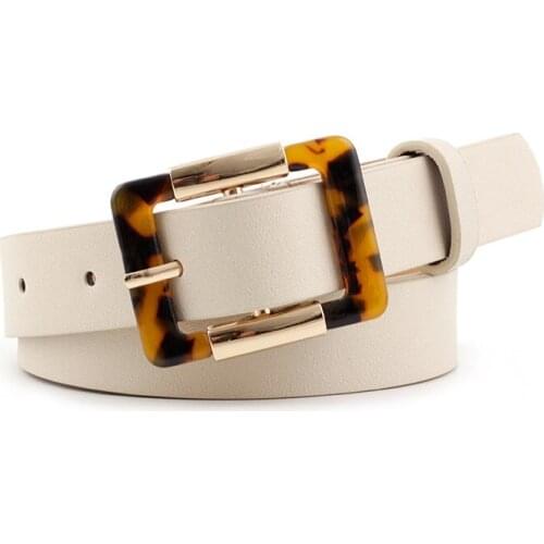 Belts For Women Circle Square Pin Buckles Belt Female Deduction Side Leopard Print Buckle Jeans Wild Belts For Women