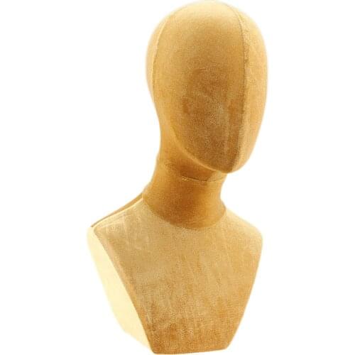 Stable Velvet Mannequin Wigs Making Hats Display Head w/ Shoulder Bust Model Jewelry Display Head Model