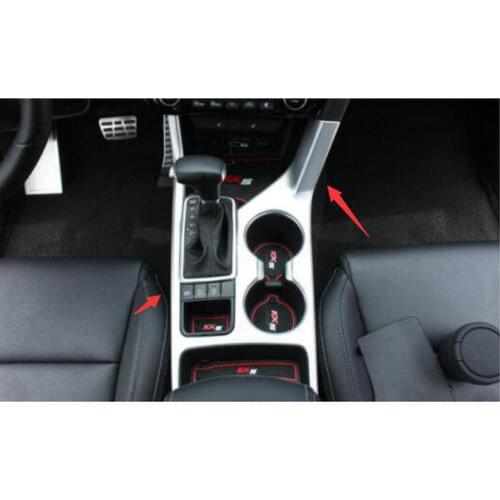STYO Car stainless steel interior water cup holder cover/AT Panel Decoration Cover Trim For Kia Sportage QL 2016 2017 2018