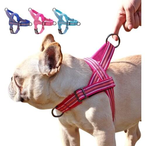 Reflective Nylon Dog Harness Soft Padded Pet Vest Warm Winter Dogs Harnesses Pitbull Small Medium Large Dogs With Handle S-2XL