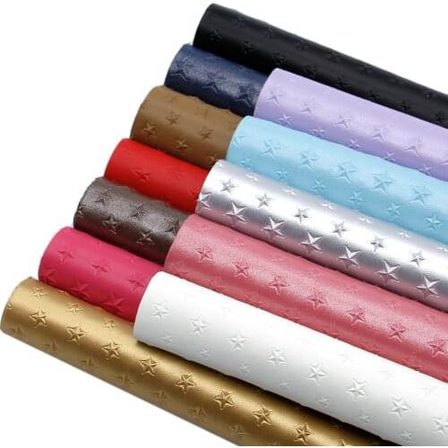 20*33cm Sheepskin Pattern Texture Star Synthetic Leather Sheets in Crafts DIY Faux Leather Fabric for Bows,1Yc10776