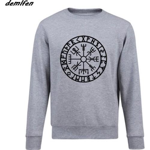 Viking Compass Vegvisir Futhark Runes Navigator Hoodies Unisex Casual Apparel Tops coat Fashion O-neck Hipster Sweatshirt Men