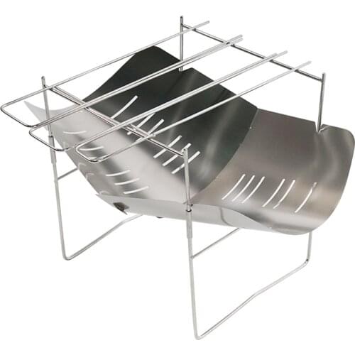 Outdoor Camping Portable Folding Stainless Steel Barbecue Grill Camp Firepit Outdoor Camping Wood Stove Gas Stove Burner