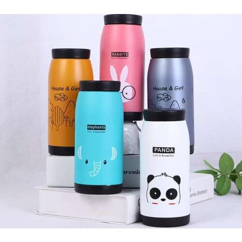 Vacuum Stainless Steel Vacuum Flask Creative Cartoon Big Belly Water Cup Custom Handy Cup Cute Water Bottle Mugs Coffee Cups