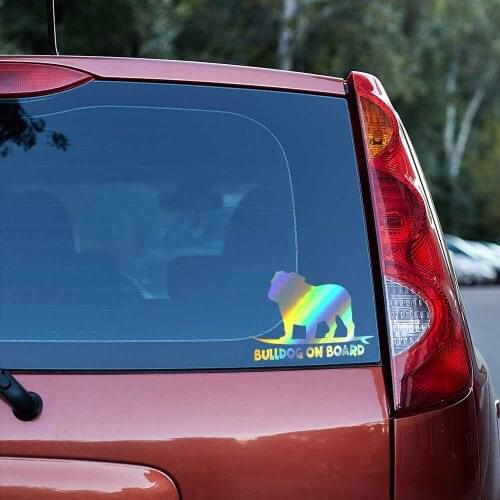 15.2X10.9CM Funny Bulldog On Board Vinyl Reflective Waterproof Car StickersDecal Sticker On Car Truck Window Car Styling