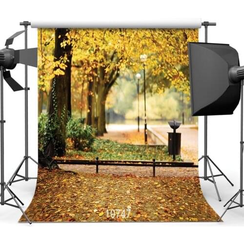 Roadside Yellow Tree Green Grass Vinyl Photographic Background For Portrait Baby New Born Backdrop Portrait Photo Shoot Booth