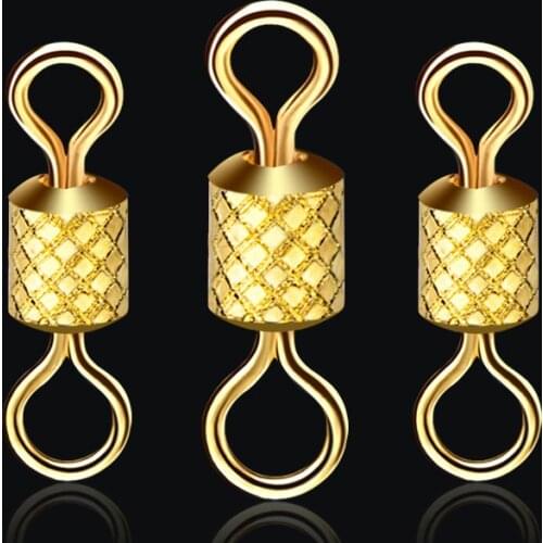 50 pcs Stainless Steel Rolling Swivels YH Fishing Swivel Size 8#~12# Fishing Accessories Sea Fishing Hook Connector