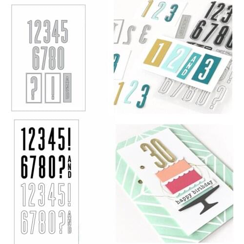 0-8 Number AND ! Letters Outline Metal Cutting Dies With Coordinating Clear Silicone Stamps DIY Craft Paper Making Template 2020