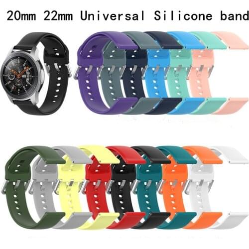 20mm 22mm Silicone Watchband for Samsung Galaxy Watch Active 42mm 46mm Gear S2 S3 Strap Band Amazfit Bip for huwei GT strap