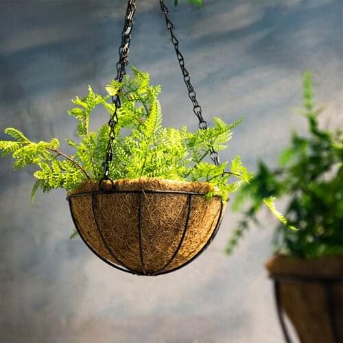 2021 Coconut Palm Hanging Fashion Simple Flower Pot Chain Solid Color Planter Basket Garden Home Decoration