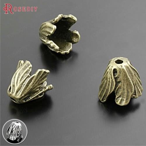 28459)10PCS 15MM,height 14MM Antique Bronze Zinc Alloy Leaf Beads Caps Tassel Caps Diy Jewelry Findings Accessories Wholesale