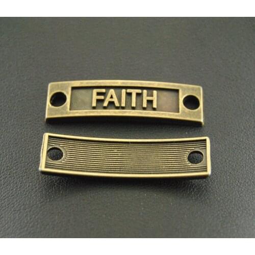 5pcs Bronze Letter Faith Connector Inspiration Charms For DIY Handmade Jewelry A342