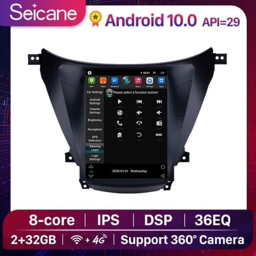Seicane Android 10.0 API 29 2+32G Car GPS Radio Navigation Player For Hyundai Elantra 2012 I35 Avante MD 2011 2012 2013 DSP 4G