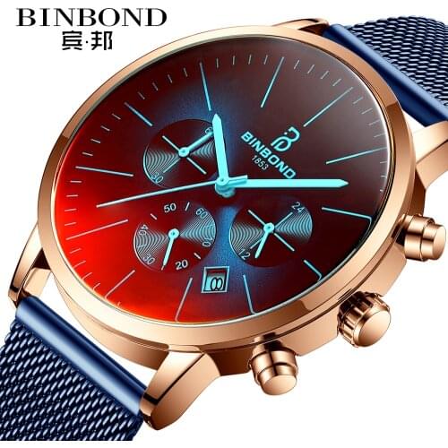 BINBOND Mens Quartz Watch