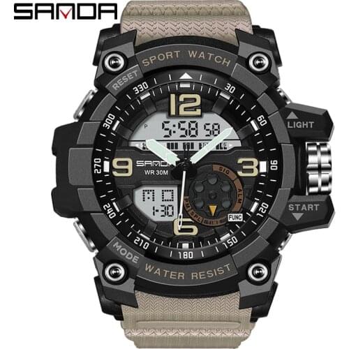 SANDA 759 Sports Mens Watches Top Brand Luxury Military Quartz Watch Men Clock Waterproof S Shock Wristwatch Relogio Masculino