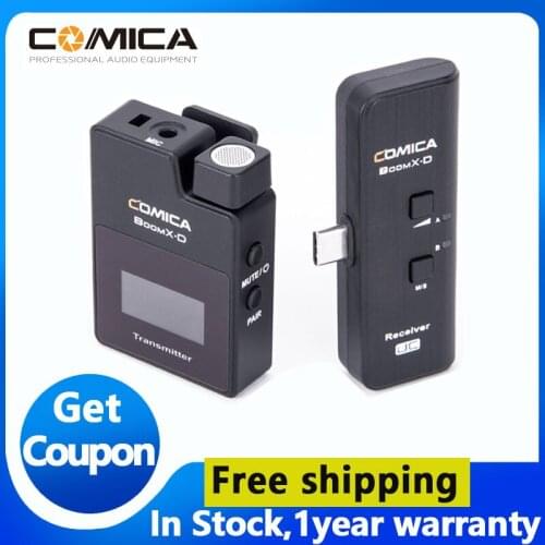 COMICA boomx-d UC1 UC2 2.4G cyfrowy 1-Trigger-2 bezprzewodowy mikrofon z nadajnikiem i odbiornikiem Clip-on mikrofon