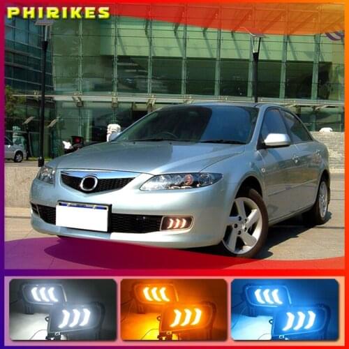 1Pair DRL For Mazda 6 Mazda6 2005 2006 2007 2008 2009 Daytime Running Lights fog lamp cover headlight 12V Daylight