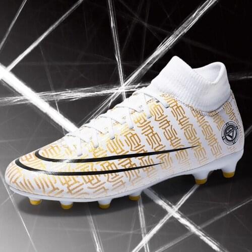 Soccer 2021 Men Football Boots Sneakers Wearable Athletes Cleats Shoes Kids Sports High Ankle Socks Futsal Zapatos De Futbol Man