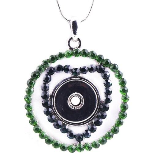 Hot selling Heart Round Snap button pendant for 18mm DIY Snap Necklace Jewelry SP18-121