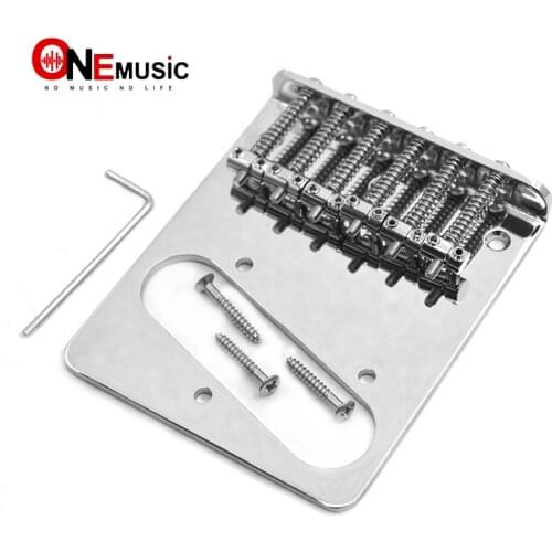 Chrome Tele Bridge For 10.5mm Electric Guitar through body & bridge string