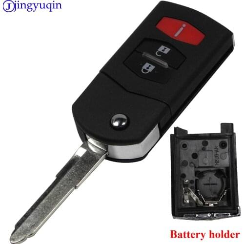 Jingyuqin 3 Button Replacement Filp Key Case Folding Fob Car Remote Key Shell For MAZDA 3 5 6 MX-5 Miata CX-7 CX-9 RX-8 CX-9