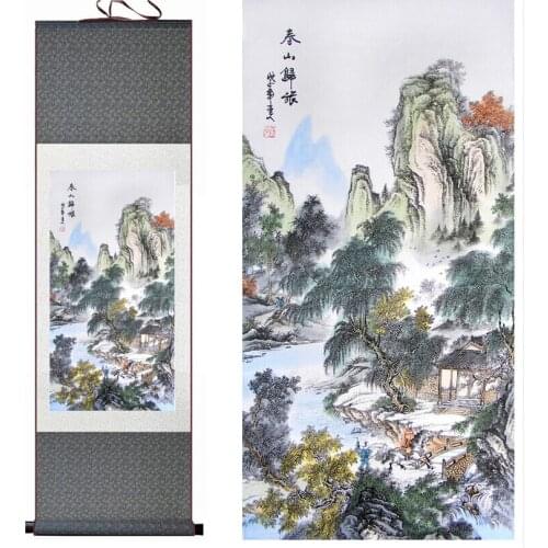 Parrot Painting Home Office Decoration Chinese scroll painting birds painting mountain and Water paintingPrinted painting