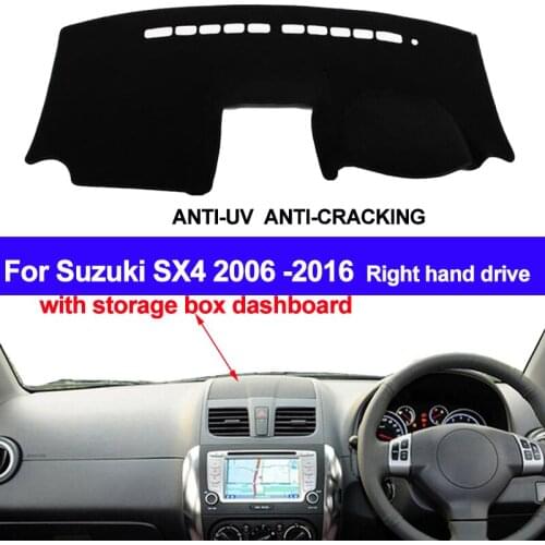 TAIJS Car Dashboard Cover Dash Mat For Suzuki SX4 All The Years With Storage Box Automobile DashMat Carpet Pad Right Hand Drive