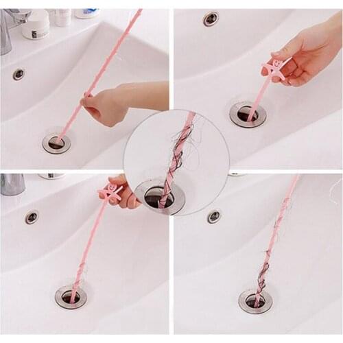 Bathroom Hair Sewer Cleaning Hook Kitchen Sink Tub Toilet Dredge Pipe Snake Brush Tools Creative Bathroom Kitchen Accessories