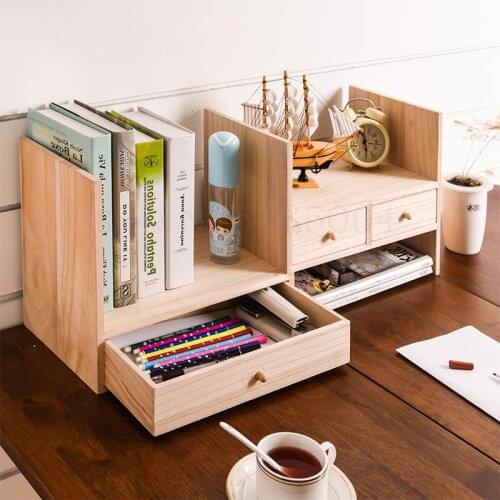 Solid Wood Small Bookshelf Simple Modern Simple Desk Childrens Rack Storage Type Student Desktop Bookcase
