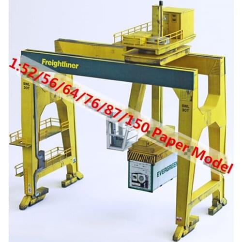 1:52/56/64/76/87/150 Scale Handmade Gantry Crane Model Paperboard Crane Model for Sand Table Model