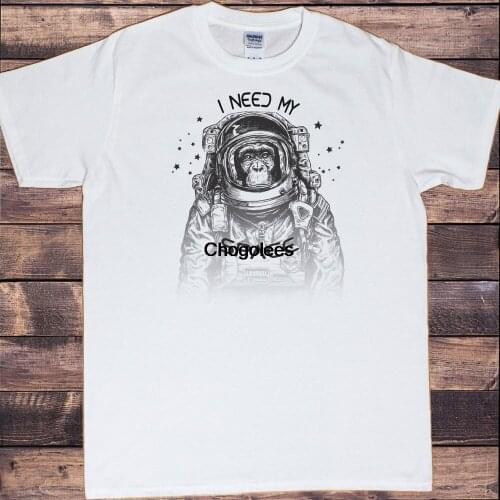 Men’s White T Shirt I Need My Space Funny Gorilla Spaceman Print TS591