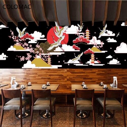 Colomac Custom Japanese Sushi Wallpaper Hand-painted Decoration Restaurant Private Room Mural Cute Decorations Drop Shopping