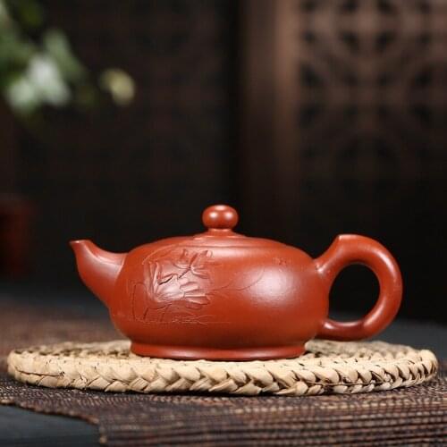 Undressed ore dahongpao sea mud painting lotus rhyme pot of high-quality goods wechat business selling special offer