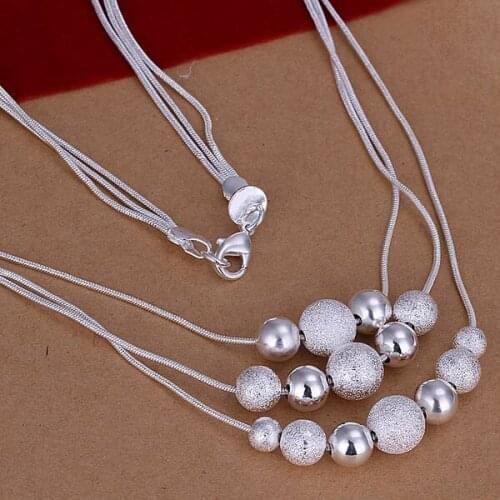 N020 925 jewelry silver plated Necklace, silver Necklace Pendant Multi Beans Necklace N020 /VRBJXZNH LLEFLYUC